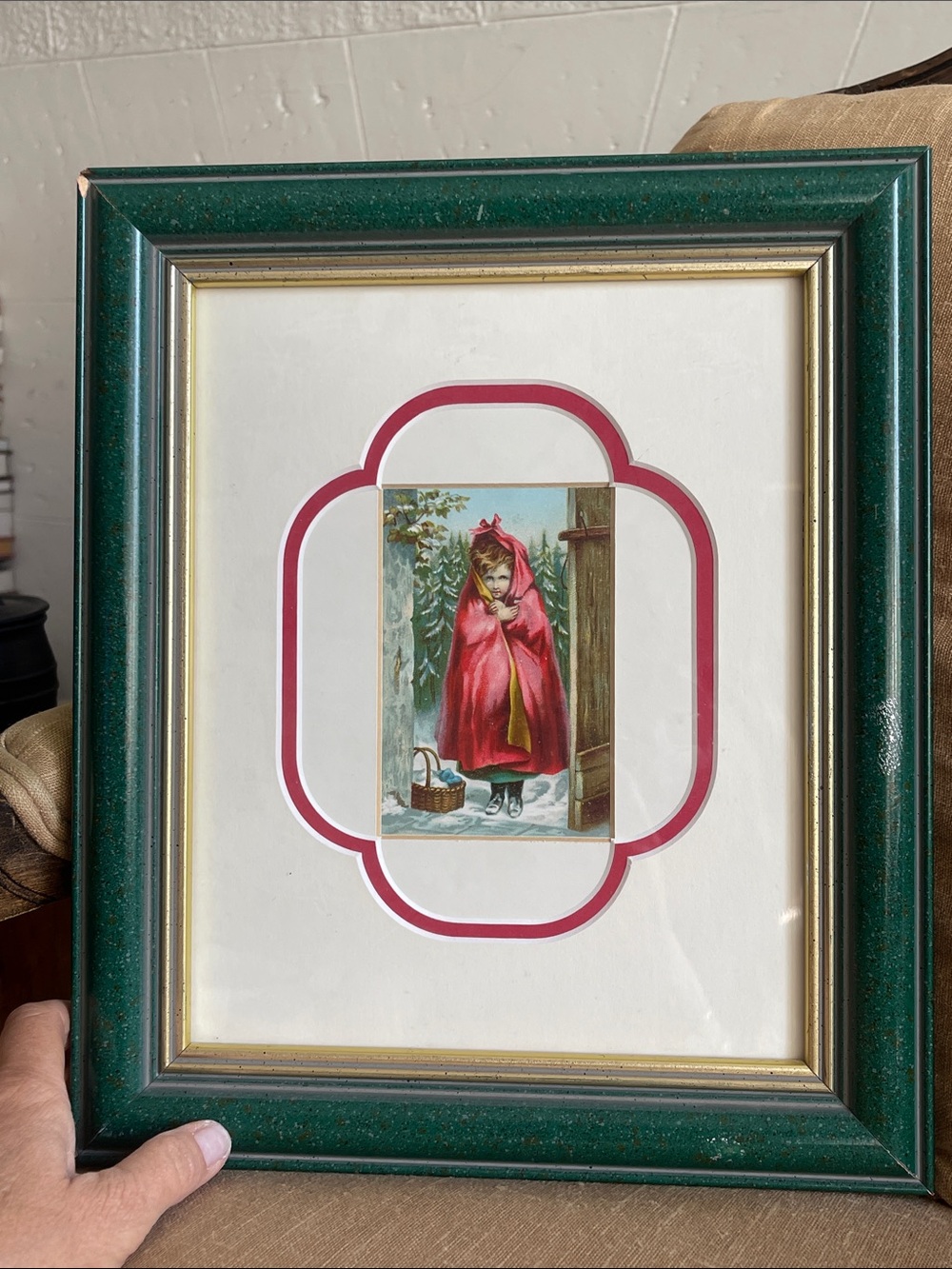 Little Red Riding Hood Rare Trade Card Framed.